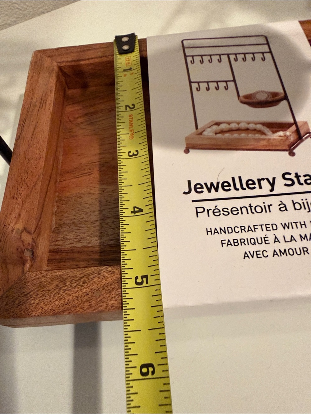 Black & Wood Jewelry Stand Organizer NWT - Picture 4 of 8